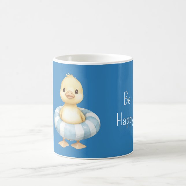 Taza De Café Pato Amarillo Feliz Azul (Centro)