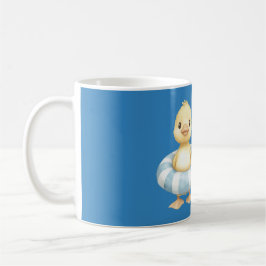 Taza De Café Pato Amarillo Feliz Azul