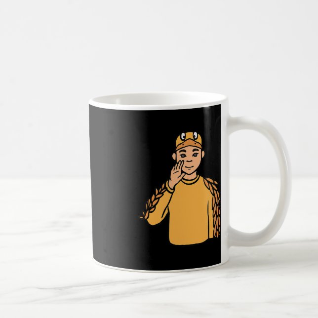Taza De Café Pato Animal ASL Gesto Mano Sordo Pérdida de Audici (Derecha)