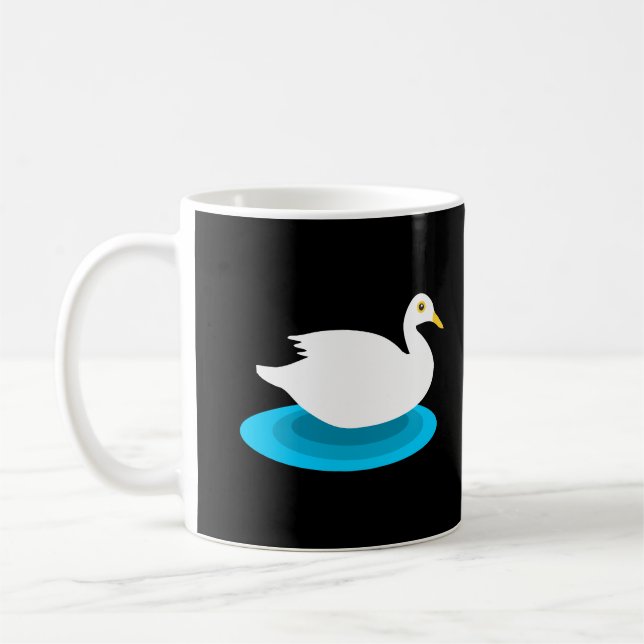 Taza De Café Pato blanco de natación (Izquierda)
