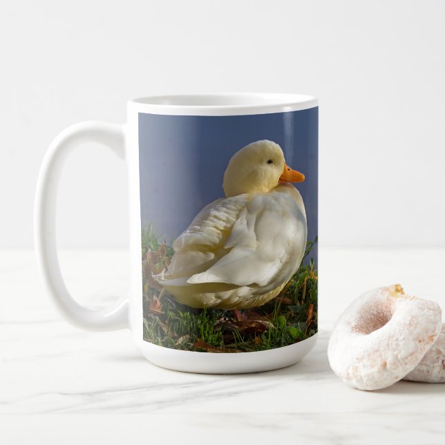 Taza De Café Pato blanco pequeño (Con donut)