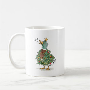 Taza De Café Pato Cantando Árbol de Navidad para Amor de Fiesta