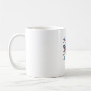 Taza De Café Pato colorido de fantasía con flores y mariposas