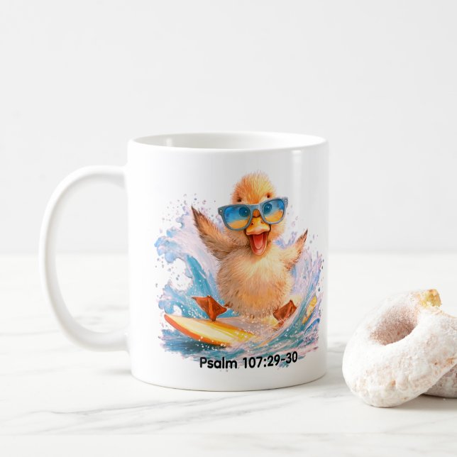 Taza De Café Pato Compartiendo la Palabra  (Con donut)