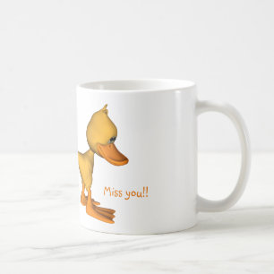 Taza De Café Pato de dibujos animados amarillo