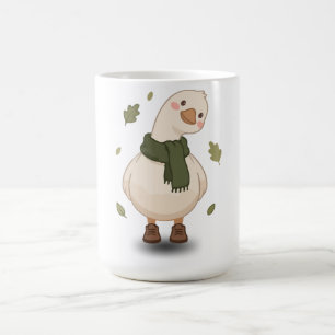 Taza De Café Pato de dibujos animados de otoño acogedor
