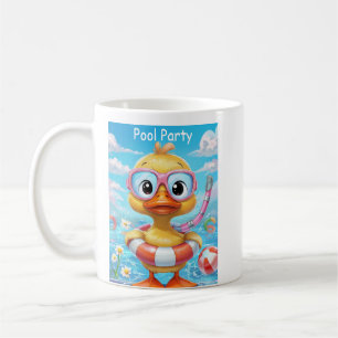 Taza De Café Pato de Fiesta de piscina personalizado con tubo d