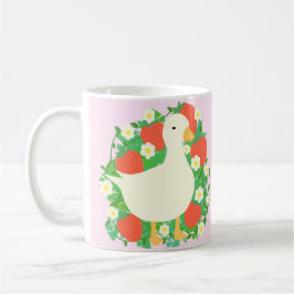 Taza De Café Pato de gasa de fresa floral