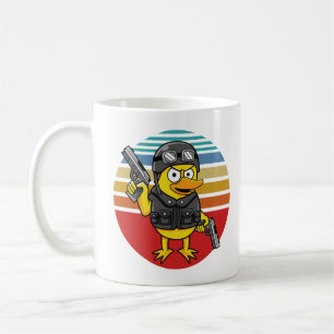 Taza De Café Pato de Pistols Vintage Loco, Pew Pew Madafakas