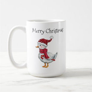 Taza De Café Pato festivo con sombrero de Santa