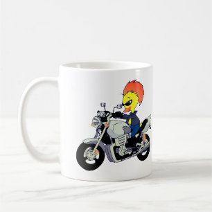 Taza De Café Pato Guay Ridiendo una Motocicleta