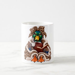 Taza De Café Pato Mallard Acogedor Café Amante de Libros Lazo L