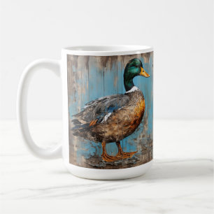 Taza De Café Pato, mallard, encanto rústico de campo, regalo pa