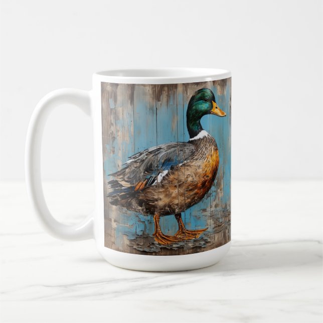 Taza De Café Pato, mallard, encanto rústico de campo, regalo pa (Izquierda)