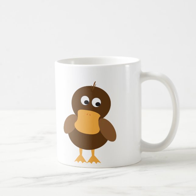 Taza De Café Pato marrón lindo (Derecha)