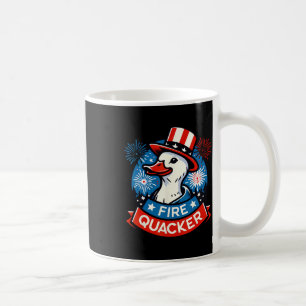Taza De Café Pato Patriótico Divertido Cuatro De Julio Quacker 