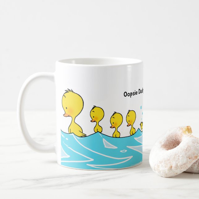 Taza De Café Pato Torpe Hace un Chapuzón (Con donut)