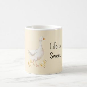 Taza De Café Patos Blancos Amarillos
