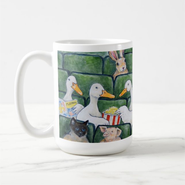 Taza De Café Patos En Una Mugre De Fila (Izquierda)