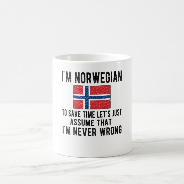 Taza De Café Patrimonio noruego Noruega Rodea Bandera Noruega (Centro)