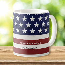 Taza De Café Patriota de la bandera estadounidense, 4 de julio,