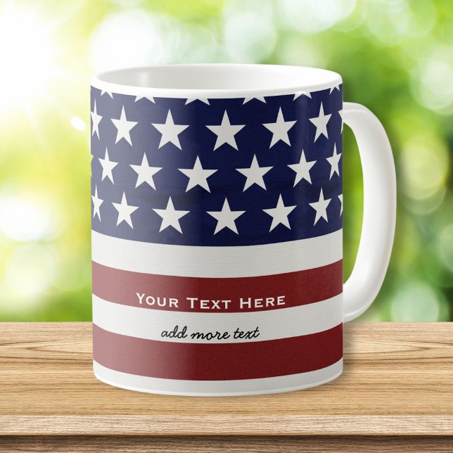 Taza De Café Patriota de la bandera estadounidense, 4 de julio, (Subido por el creador)