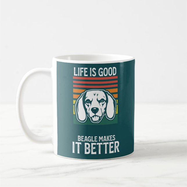 Taza De Café Patriota estadounidense Beagle Perro de la Bandera (Izquierda)