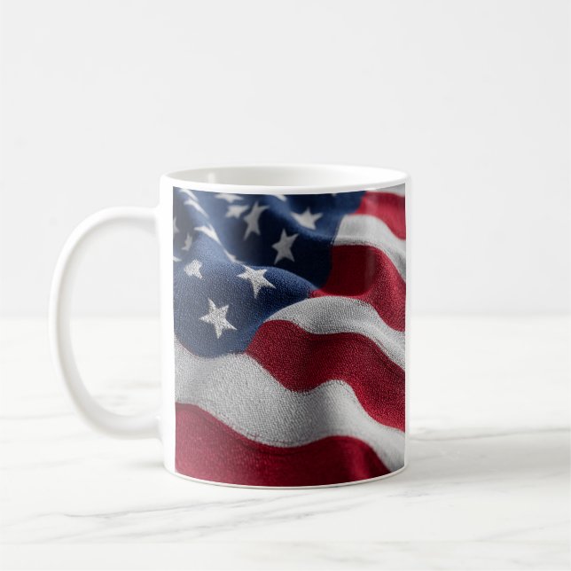 Taza De Café Patriotic American flag Coffee Mug (Izquierda)