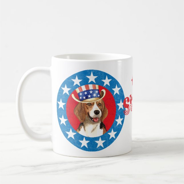 Taza De Café Patriotic Beagle (Izquierda)