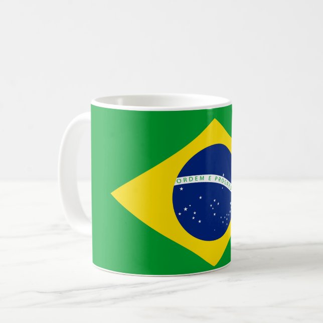 Taza De Café Patriotic Brazil Flag mug -  (Anverso izquierdo)