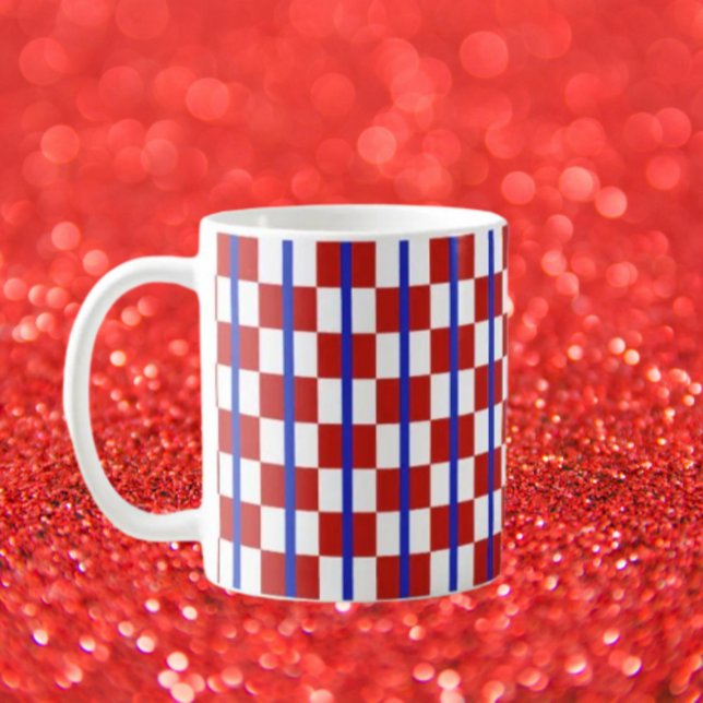 Taza De Café Patriotic Checker Stripe Classic Mug (Subido por el creador)
