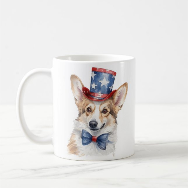Taza De Café Patriotic Corgi Mug (Izquierda)