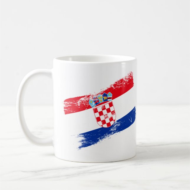 Taza De Café Patriotic Croatia Coffee Mug – Croatian Flag & Cre (Izquierda)