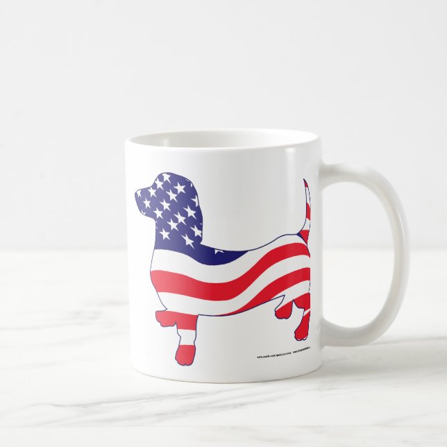 Taza De Café Patriotic Dachshund (Derecha)