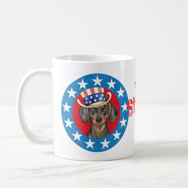 Taza De Café Patriotic Dachshund (Izquierda)
