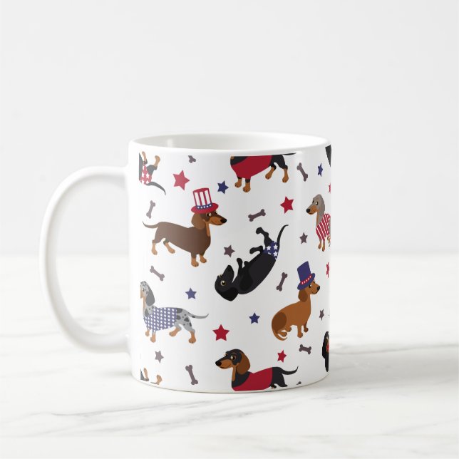 Taza De Café Patriotic Dachshund (Izquierda)