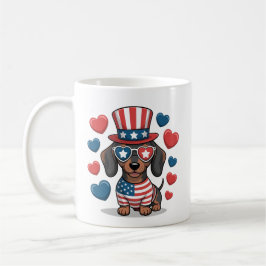 Taza De Café Patriotic Dachshund Dog Lover USA Pride 4th July