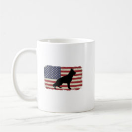 Taza De Café Patriotic DOG American Flag Vintage
