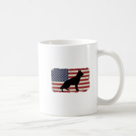 Taza De Café Patriotic DOG American Flag Vintage