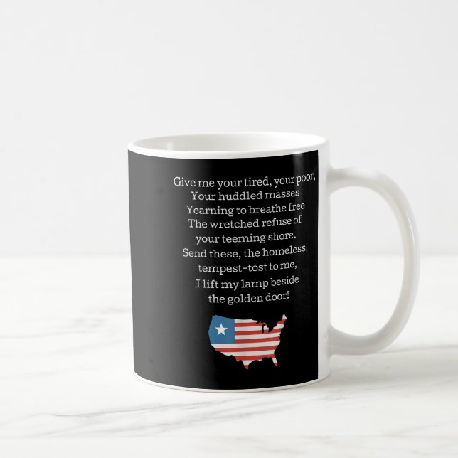 Taza De Café Patriotic New Colossus Emma Lazarus Quote Usa Gift (Derecha)