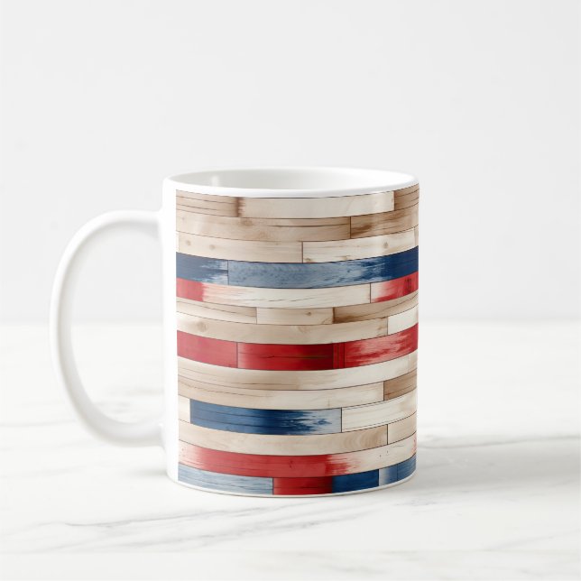 Taza De Café Patriotic Painted Planks  (Izquierda)