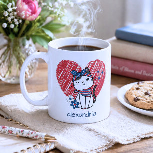 Taza De Café Patriotic Puss