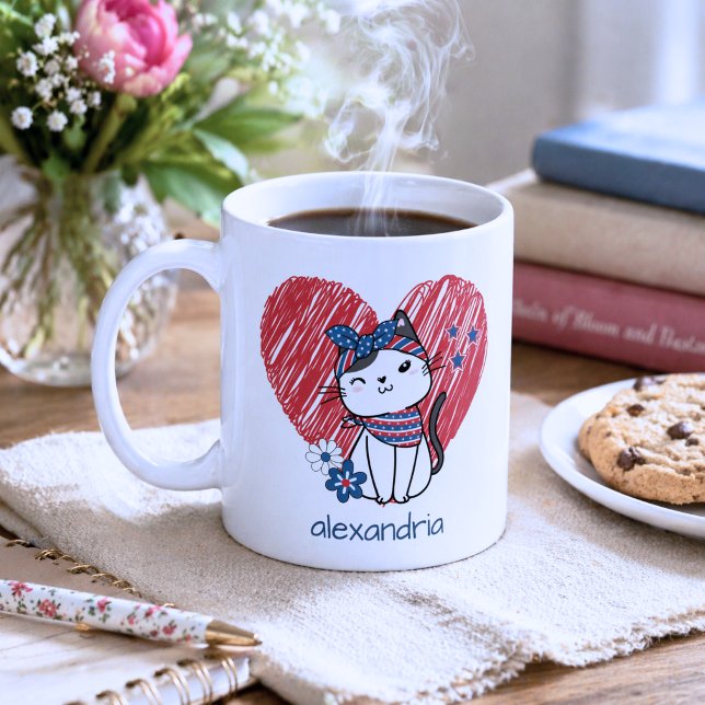 Taza De Café Patriotic Puss (Subido por el creador)