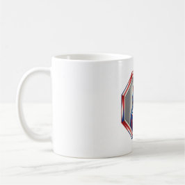 Taza De Café Patriotic Red White & Blue Cat In Frame