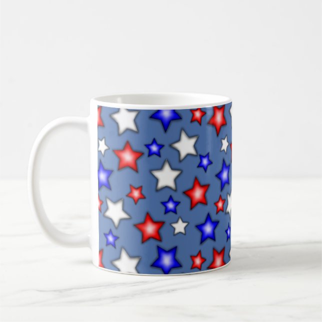 Taza De Café Patriotic Stars - Blue Coffee Mug (Izquierda)