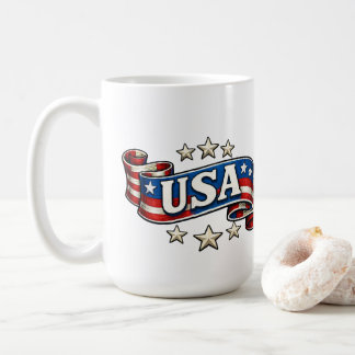 Taza De Café Patriotic USA Banner