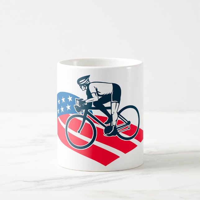 Taza De Café Patriotic USA Ciclismo Bandera Americana Bike Ride (Subido por el creador)