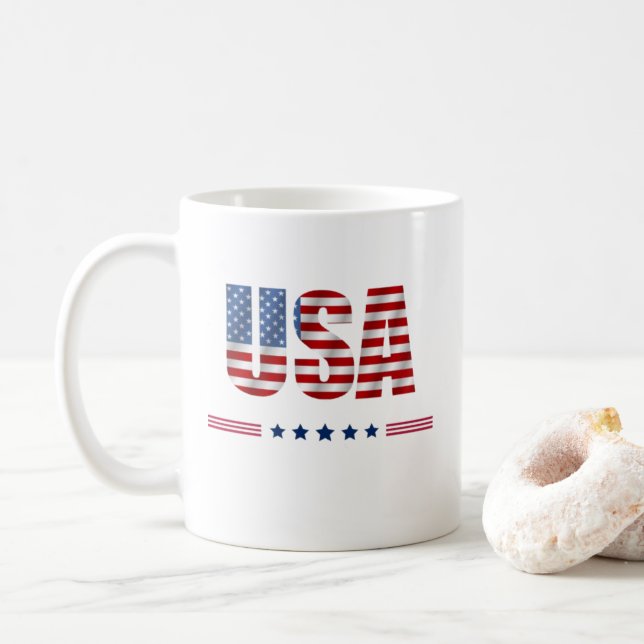 Taza De Café Patriotic USA Mug (Con donut)