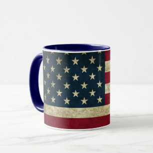 Taza de café patriótica con bandera americana