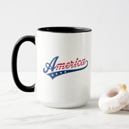 Taza de café patriótica de América | Diseño vintag
